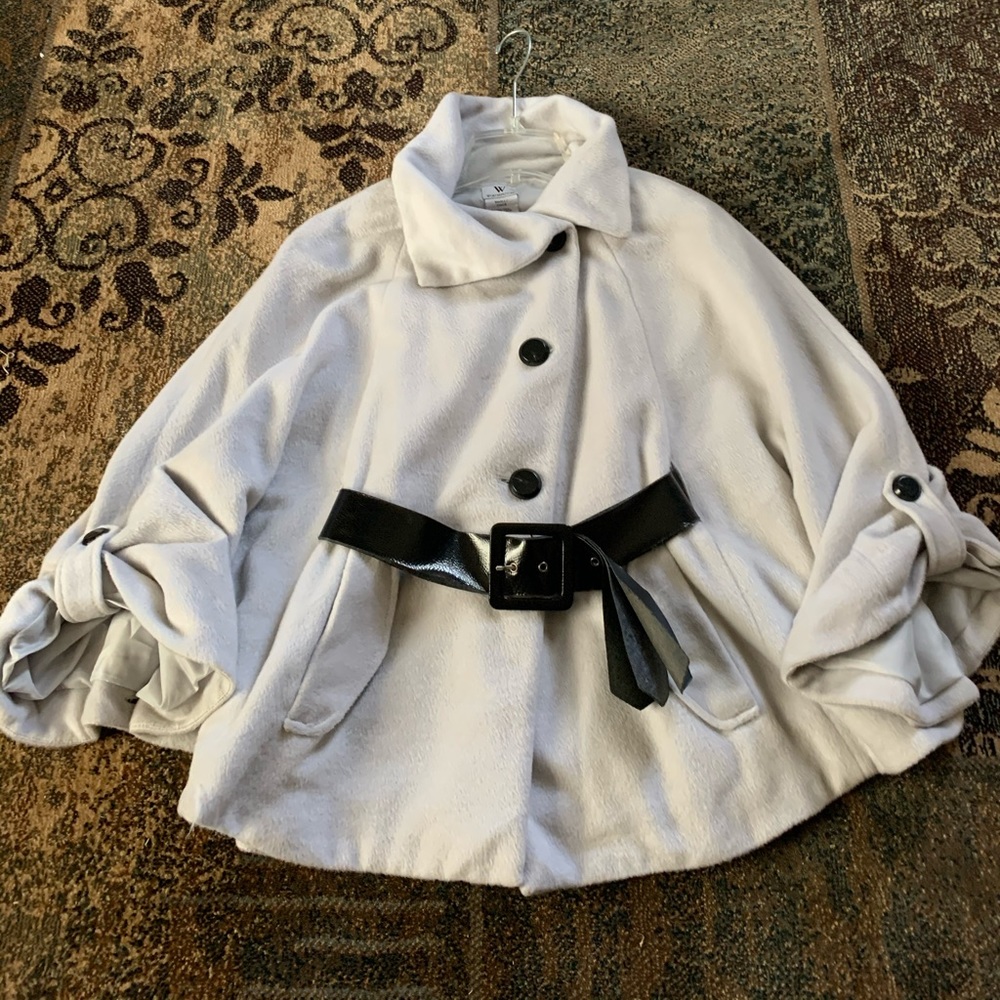Grey cape style jacket